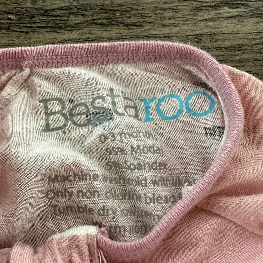 Bestaroo baby girls 0-3 months pastel pink Lion Zip Up Pajamas Modal‎ Sleeper